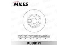 Диск тормозной 6 07 передний вент. K000171 для MAZDA 6 седан (GH) 1.8 MZR 2007-2013, код двигателя L813, V см3 1798, кВт 88, л.с. 120, бензин, Miles K000171