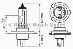 Лампа автомобильная Bosch 1987302041 H4 12V упаковка для сервиса для MAZDA MX-5 II (NB) 1.8 16V 2000-2005, код двигателя BP-ZE,BPD, V см3 1840, кВт 107, л.с. 146, бензин, Bosch 1987302041