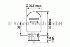 Лампа накаливания W21 для MAZDA 3 (BK) 1.4 2004-2009, код двигателя FXJA, V см3 1388, кВт 59, л.с. 80, бензин, Bosch 1987302252